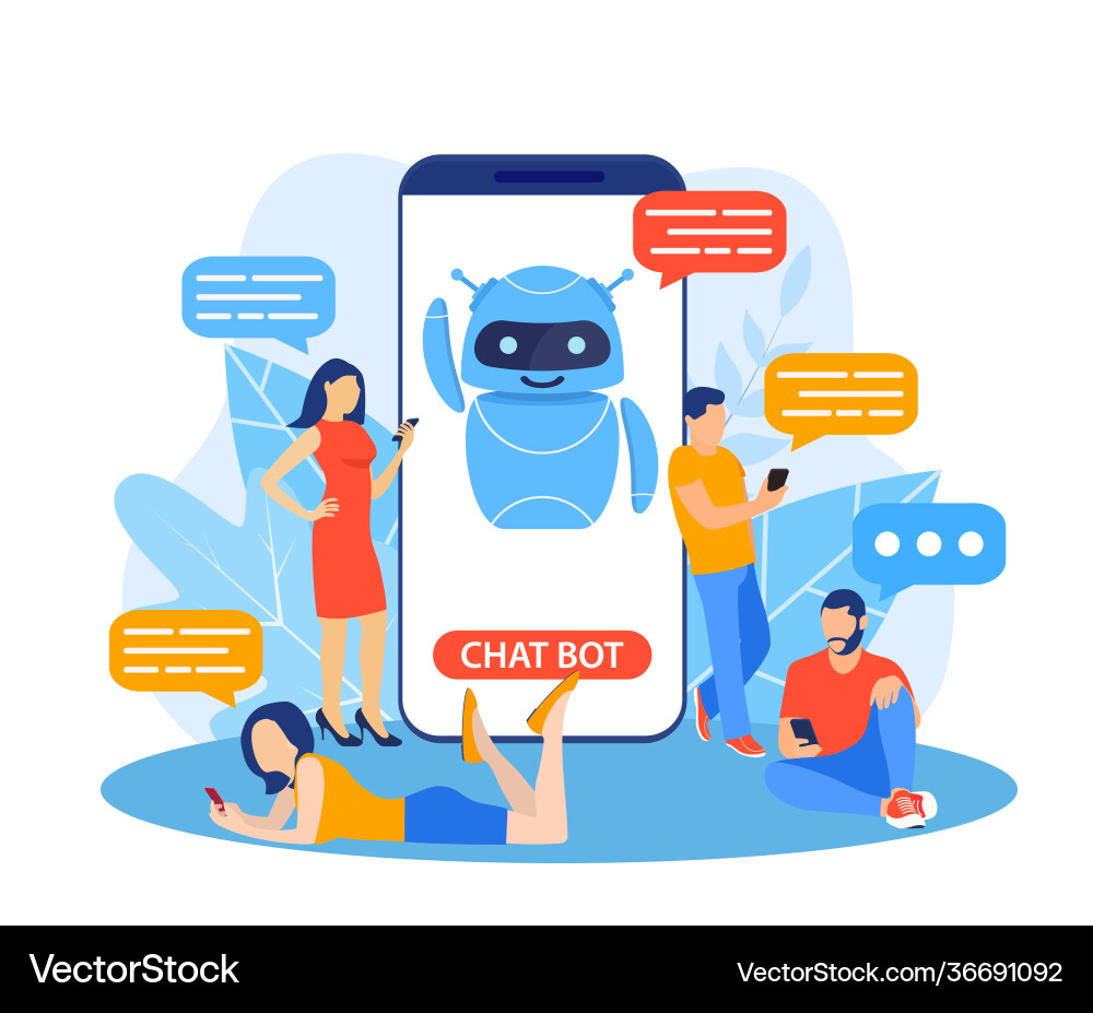 AI Chatbot & Customer Support Vector Image