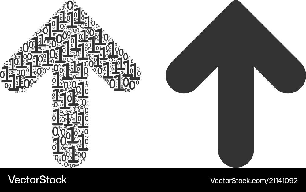 Arrow up collage of binary digits Arrow up collage of binary digits vector image
