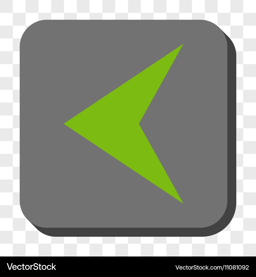 Arrowhead left rounded square button vector image