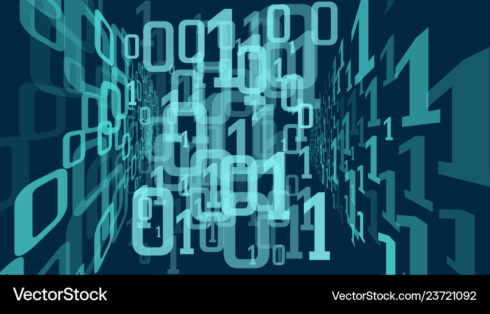 Binärcode-Algorithmus Maschine Lernen Cyberspace vektorbild