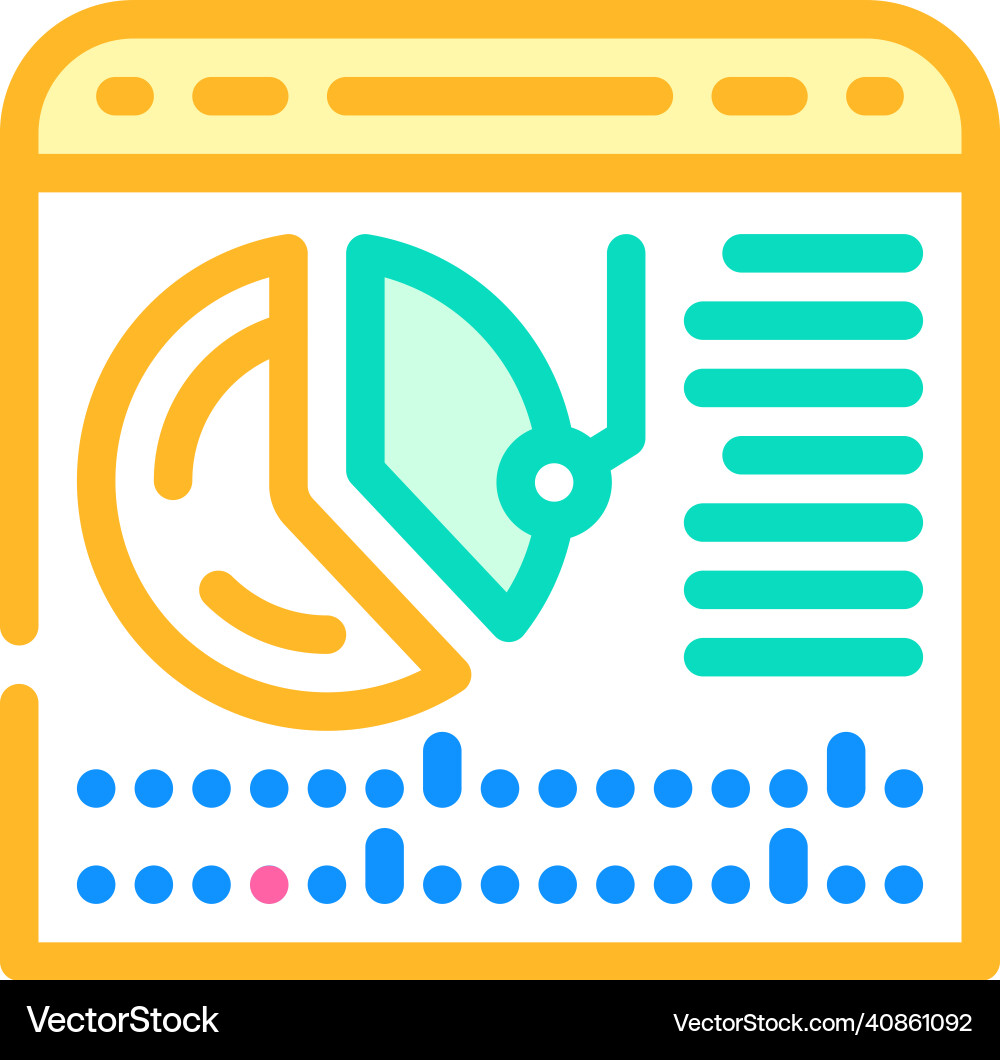Calendar with report on work done color icon Vector Image