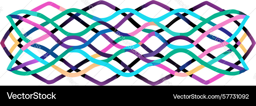 Colorful interwoven abstract pattern - dynamic vector image