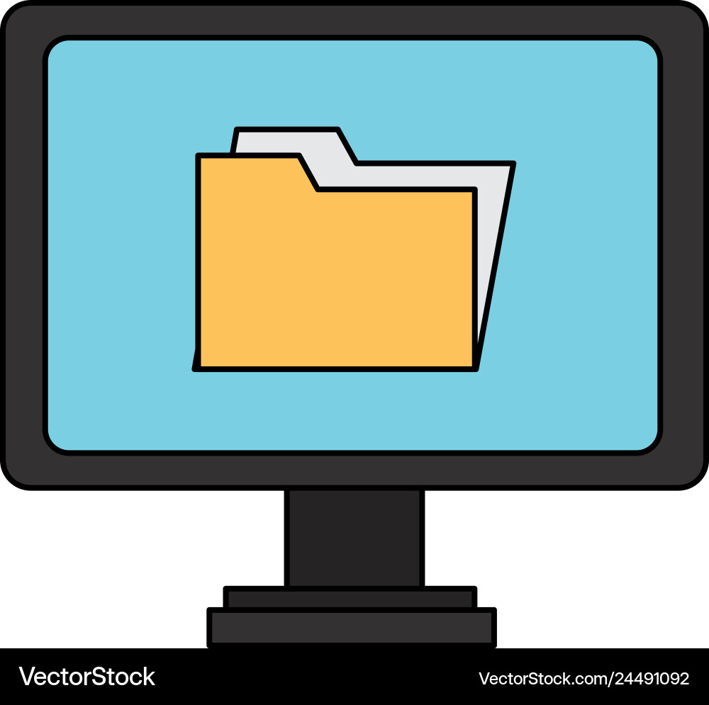 Computerdisplay mit Ordner Computerdisplay mit Ordner vektorbild