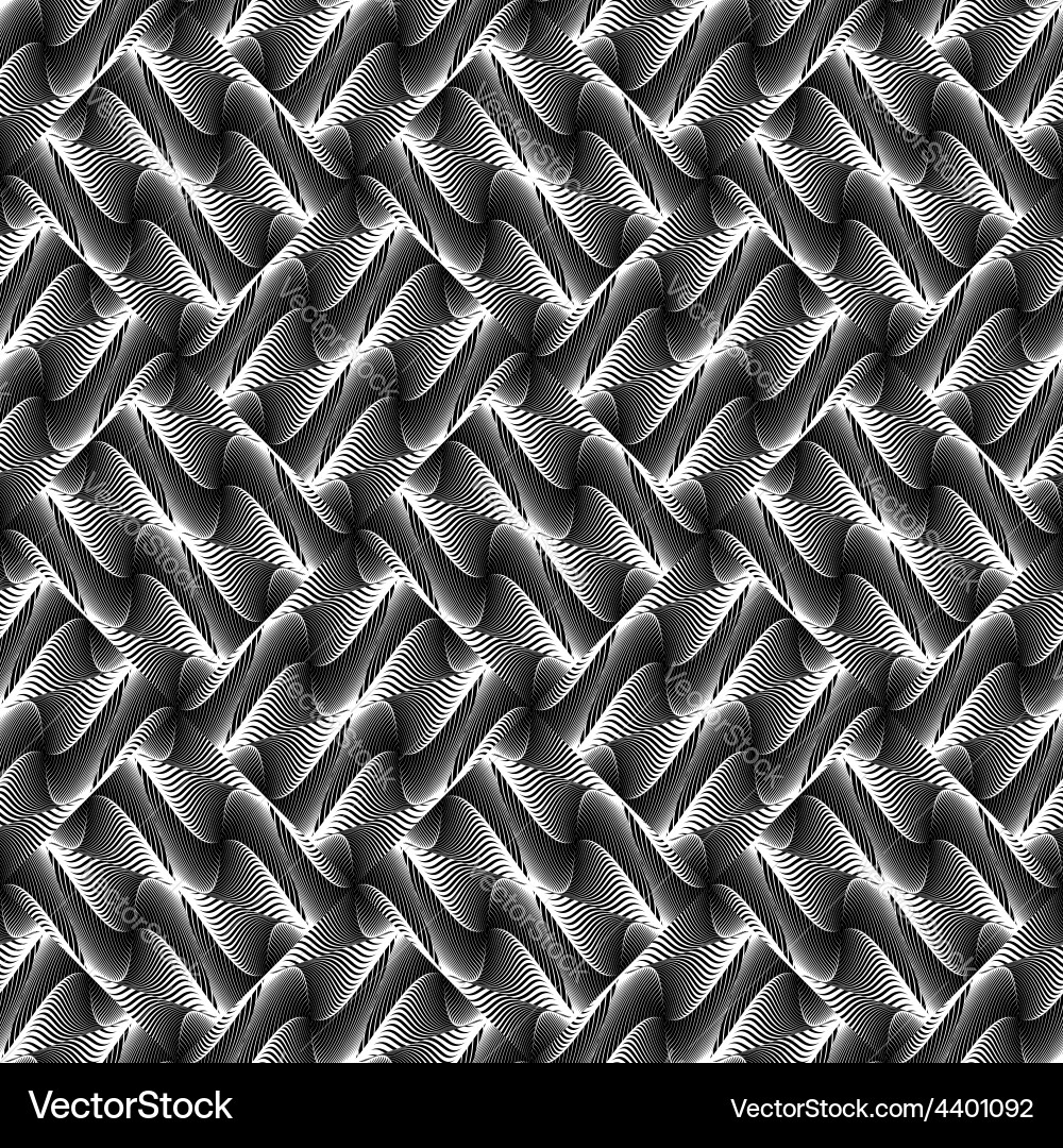 Design seamless monochrome waving pattern Vector Image