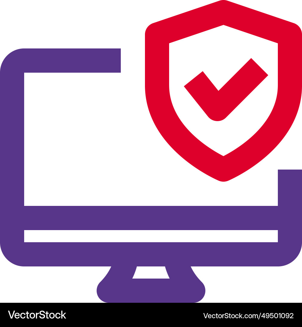 Desktop shield safeguards the computer system Vector Image