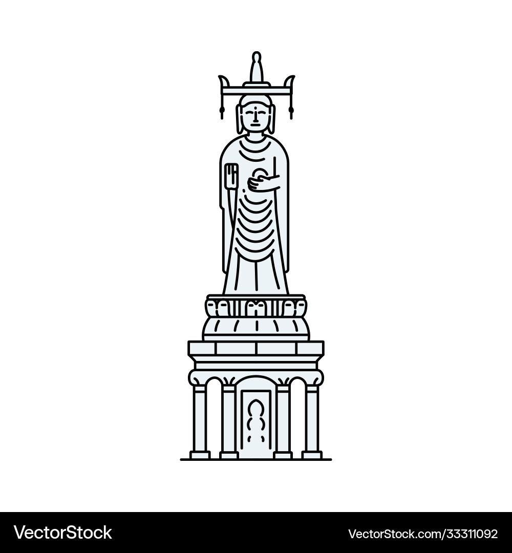 Famous seoul buddha Statue Ikone isoliert auf weiß Famous seoul buddha Statue Ikone isoliert auf weiß vektorbild