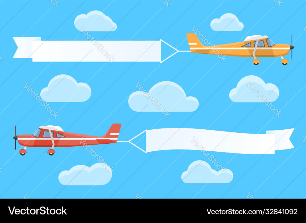 Flying Advertising Banners Vector Image