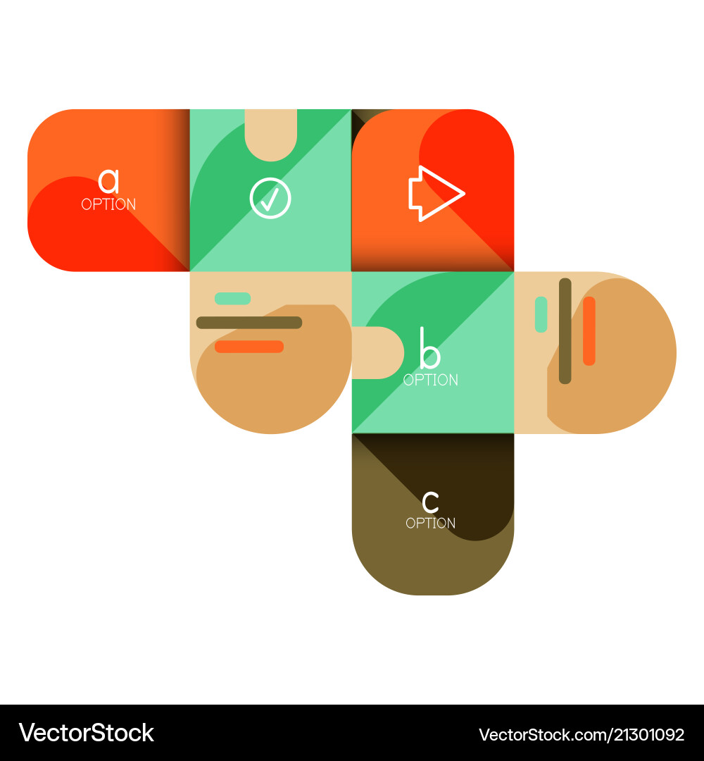 Infographics option and step by in rounded Infographics option and step by in rounded Vector Image