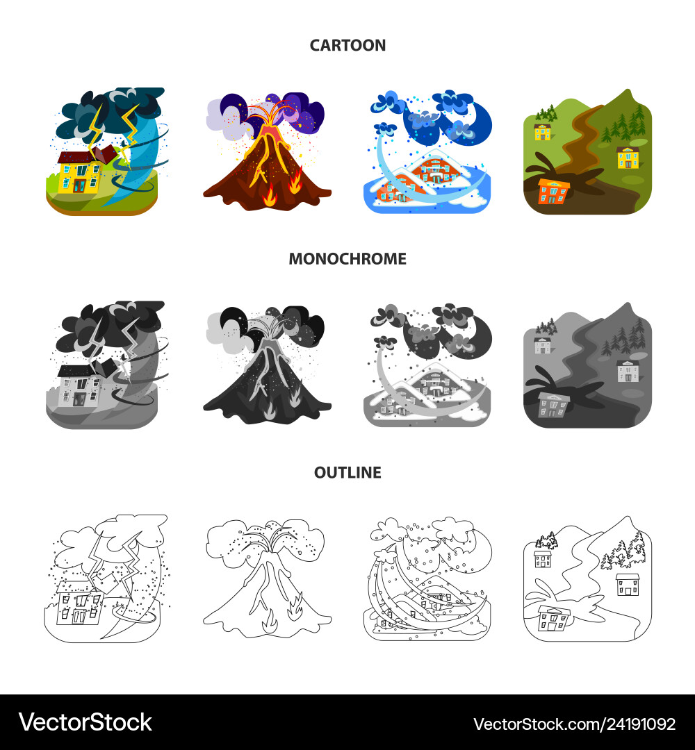 Isolated object of weather and distress sign set Vector Image