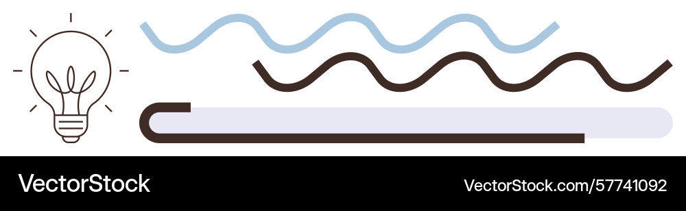 Lightbulb with wavy lines representing innovation Lightbulb with wavy lines representing innovation vector image