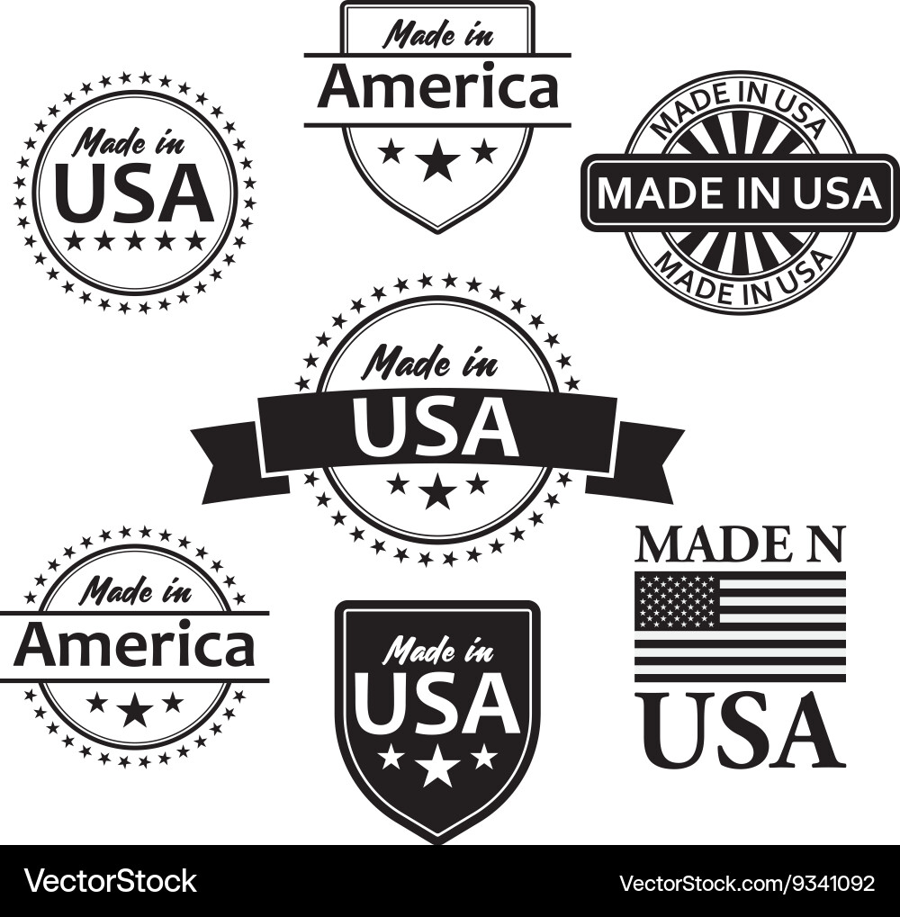 Made in USA Labels Collection Vector Image
