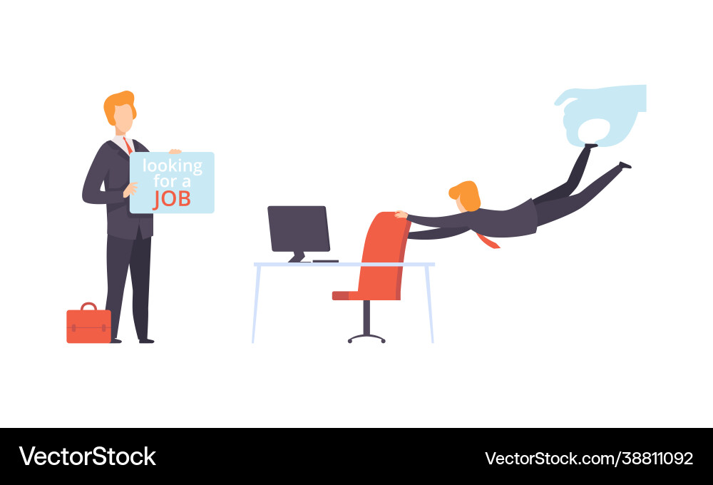 Man character searching for job standing Man character searching for job standing vector image