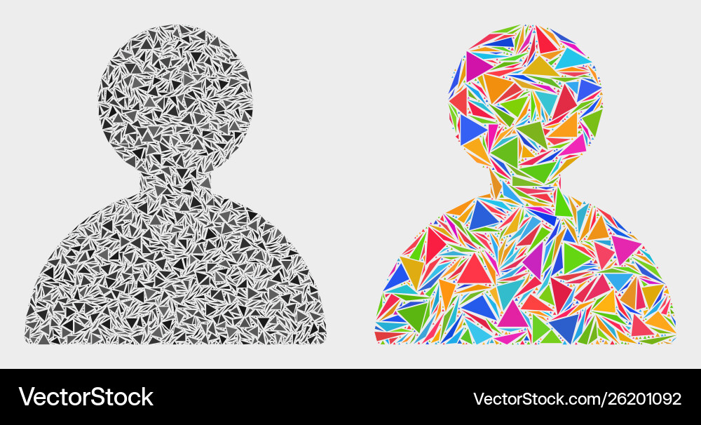 Man mosaic icon triangle elements Man mosaic icon triangle elements vector image