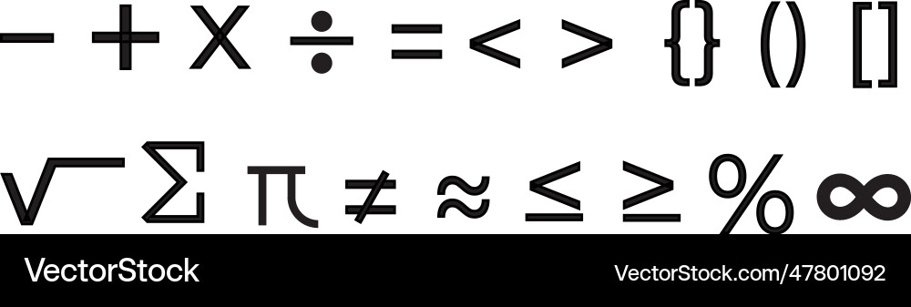 Math Icons: Counting & Calculation vector image