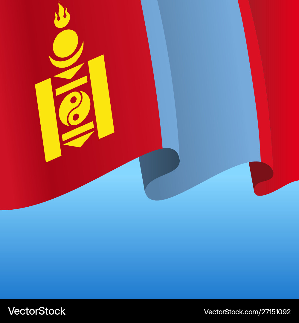 Mongolian Flag Wave Pattern Vector Image
