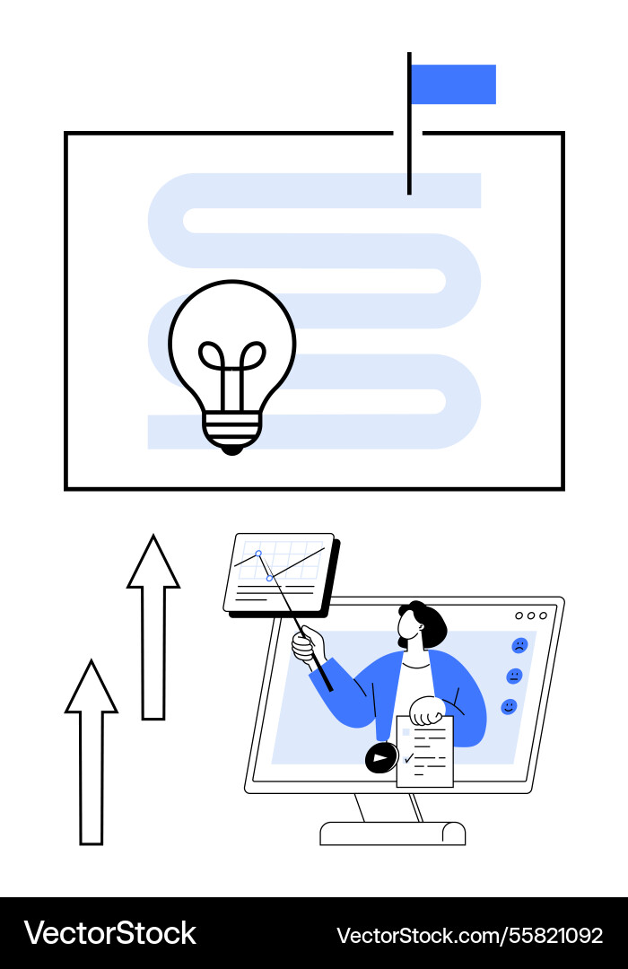 Path to innovation with data progress tracking Path to innovation with data progress tracking vector image