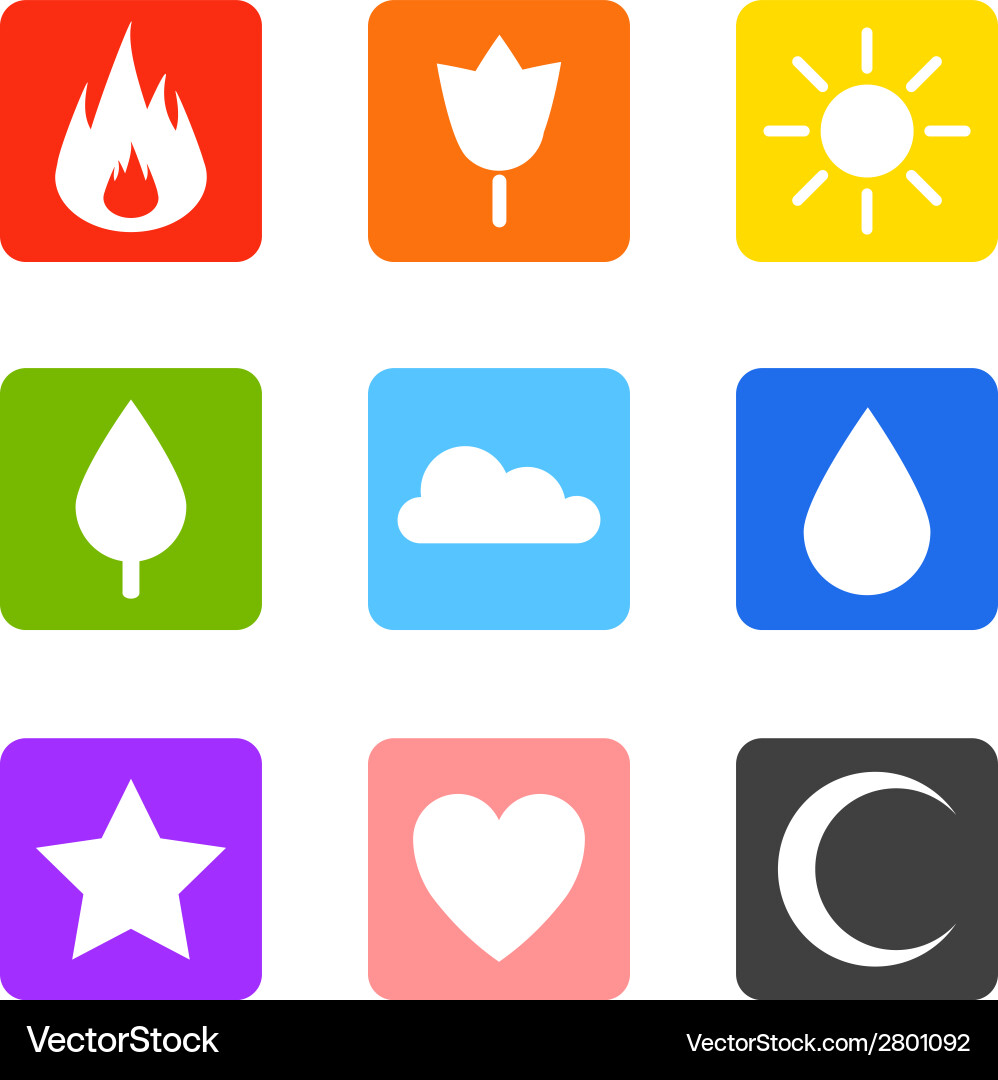 Random abstract icons set vector image