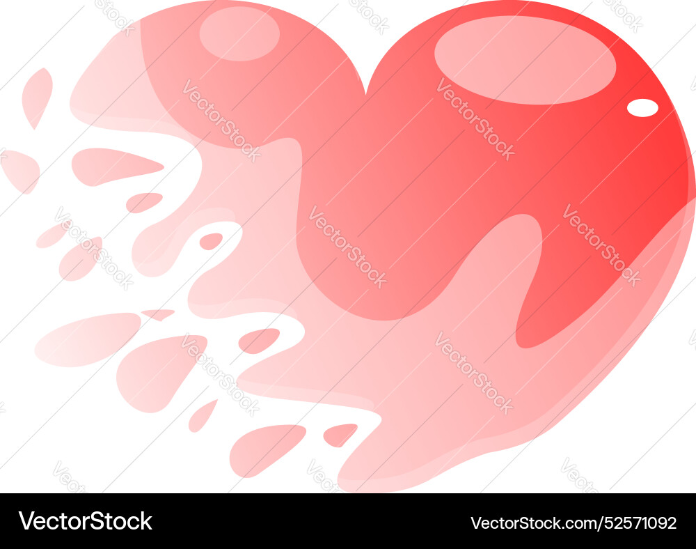 Red heart splashing making abstract shape design Red heart splashing making abstract shape design Vector Image