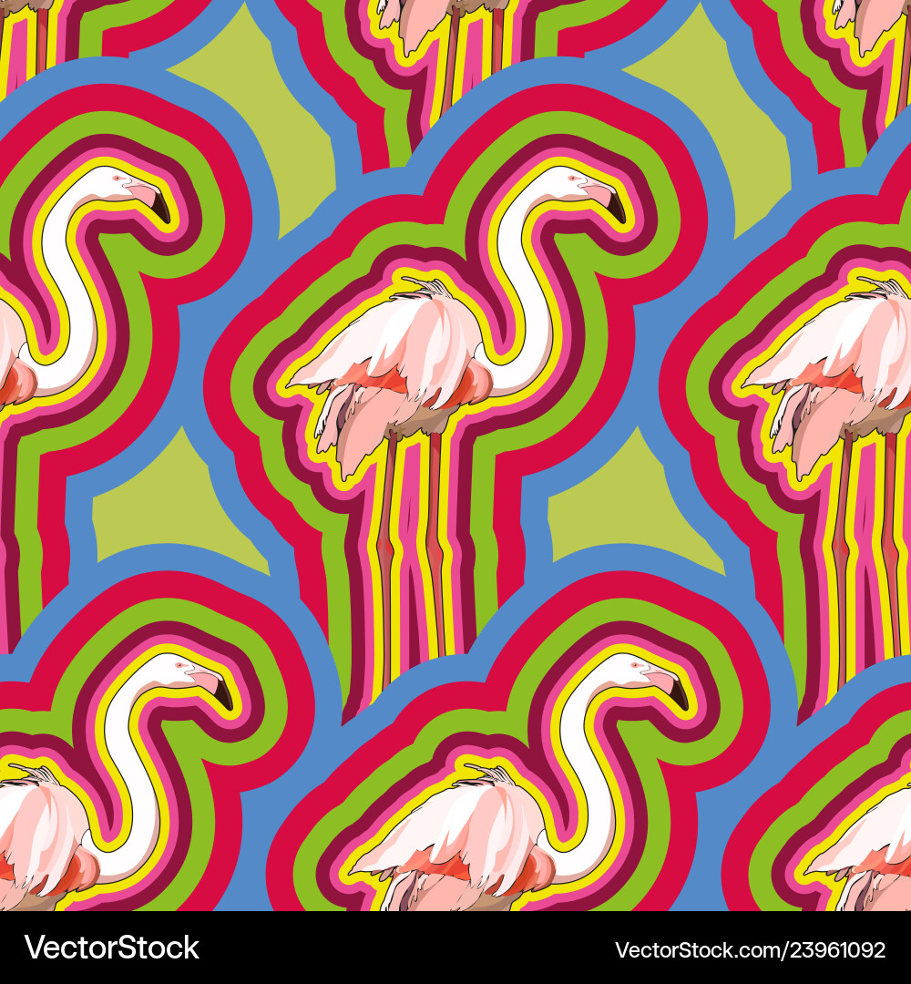 Seamless background with flamingos Seamless background with flamingos Vector Image