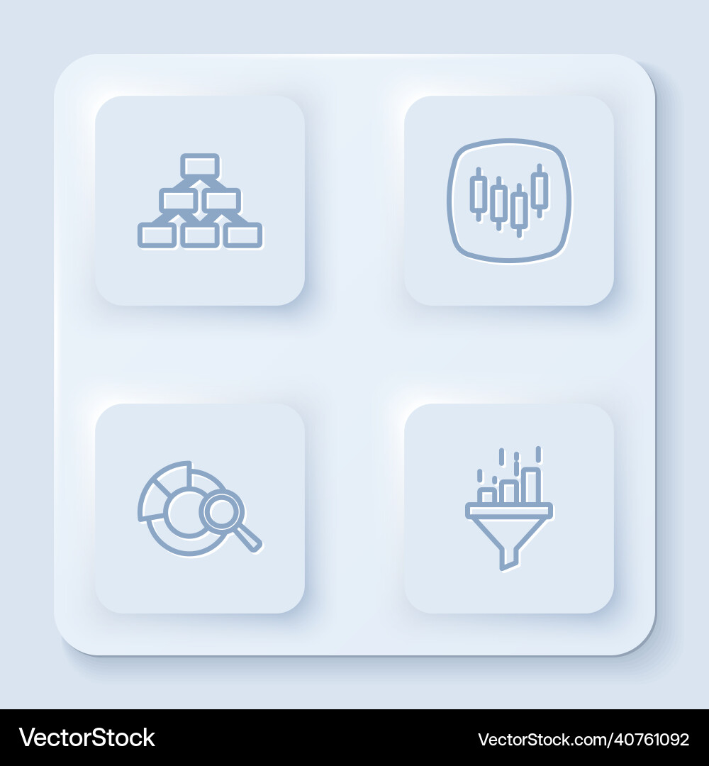 Set line hierarchy organogram browser with stocks Set line hierarchy organogram browser with stocks vector image