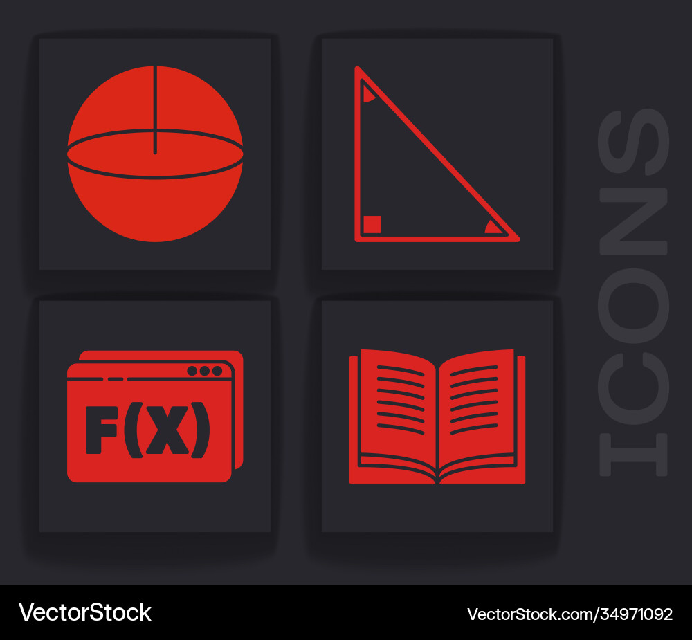 Set open book geometric figure sphere triangle Set open book geometric figure sphere triangle vector image