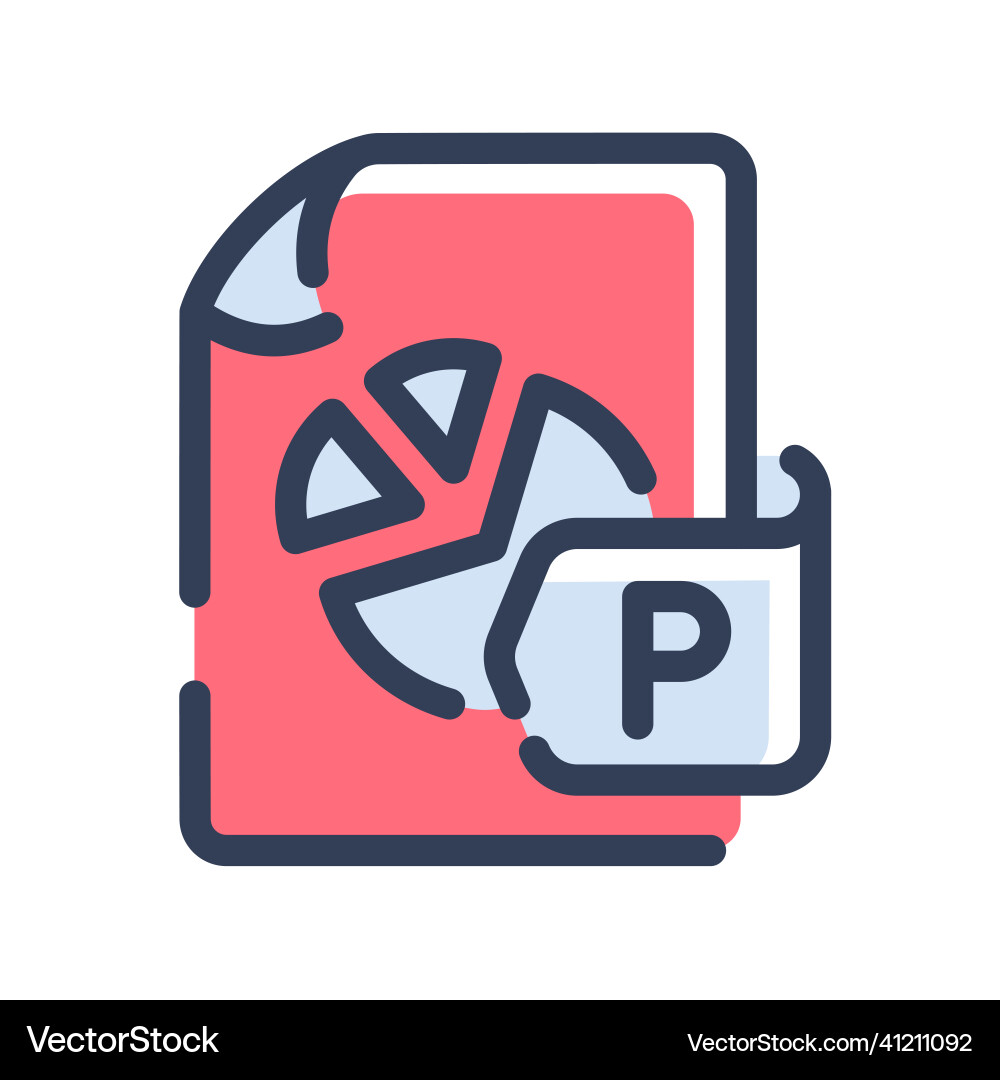 Slide document file paper page single isolated Vector Image