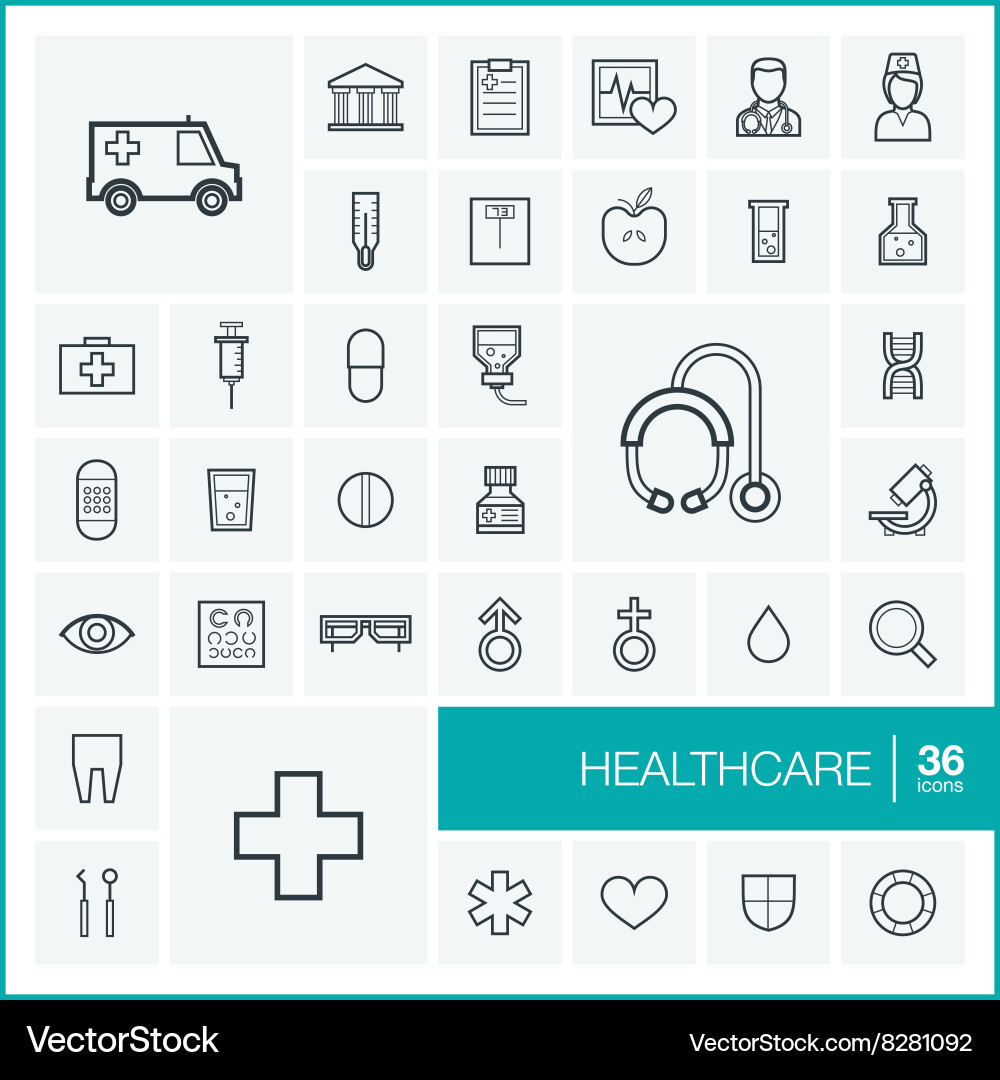 Thin line icons set and graphic design vector image