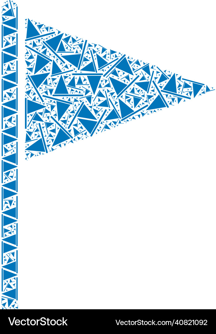 Triangle flag recursive icon collage of self icons vector image