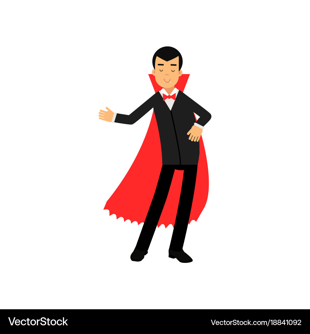 Vampire character doing welcome gesture count Vector Image