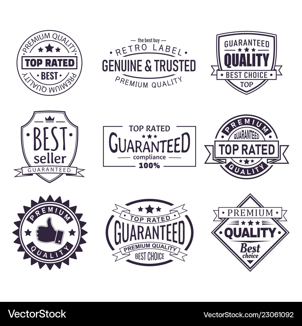 Vintage Brand Stamp - Retro Logo Set Vector Image