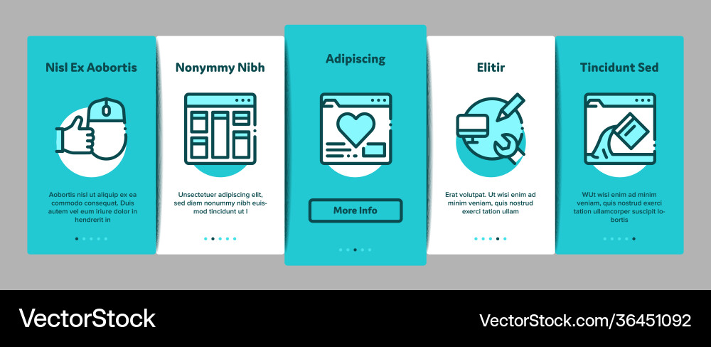 Web design development onboarding elements icons Web design development onboarding elements icons vector image