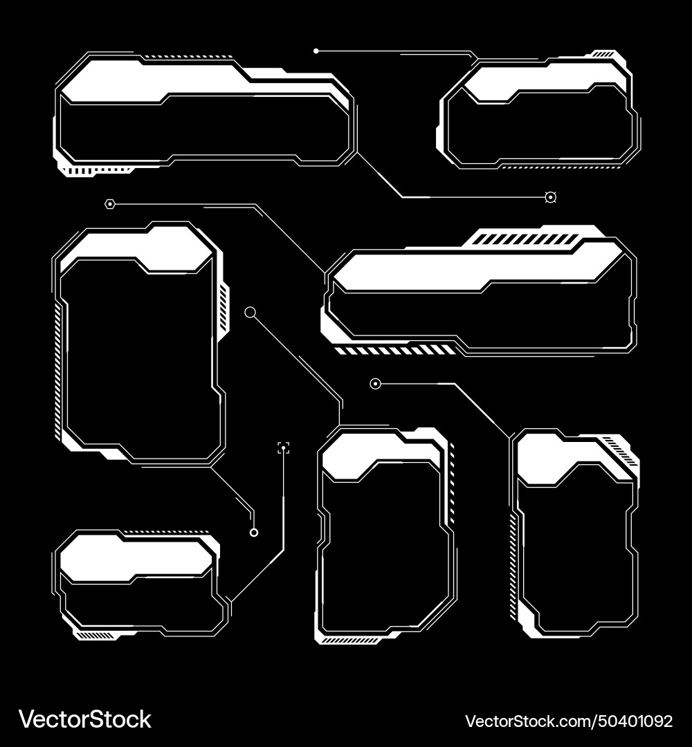 White futuristic hud ui elements sci-fi user White futuristic hud ui elements sci-fi user vector image
