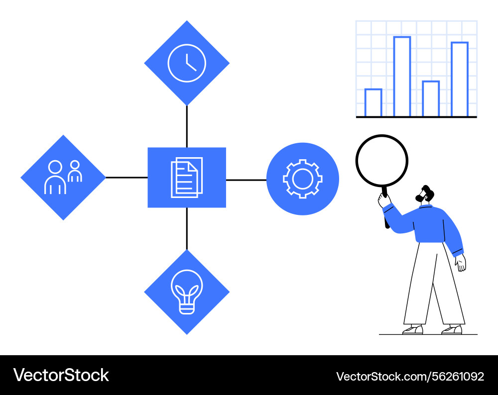 Workflow diagram with icons for teamwork time Workflow diagram with icons for teamwork time vector image