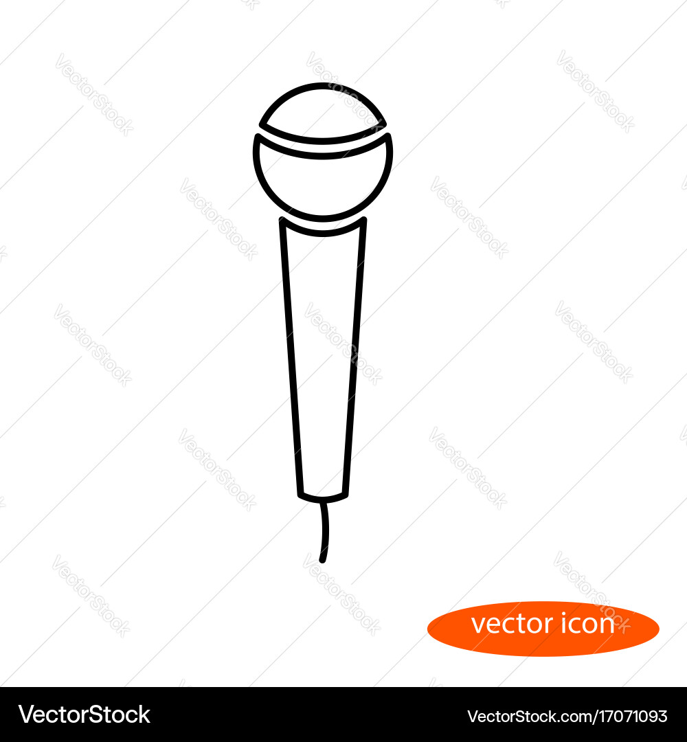 A simple linear image of microphone Vector Image