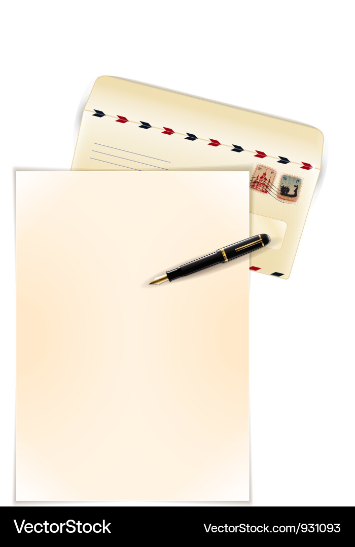 Blank Paper and Pen Vector Image
