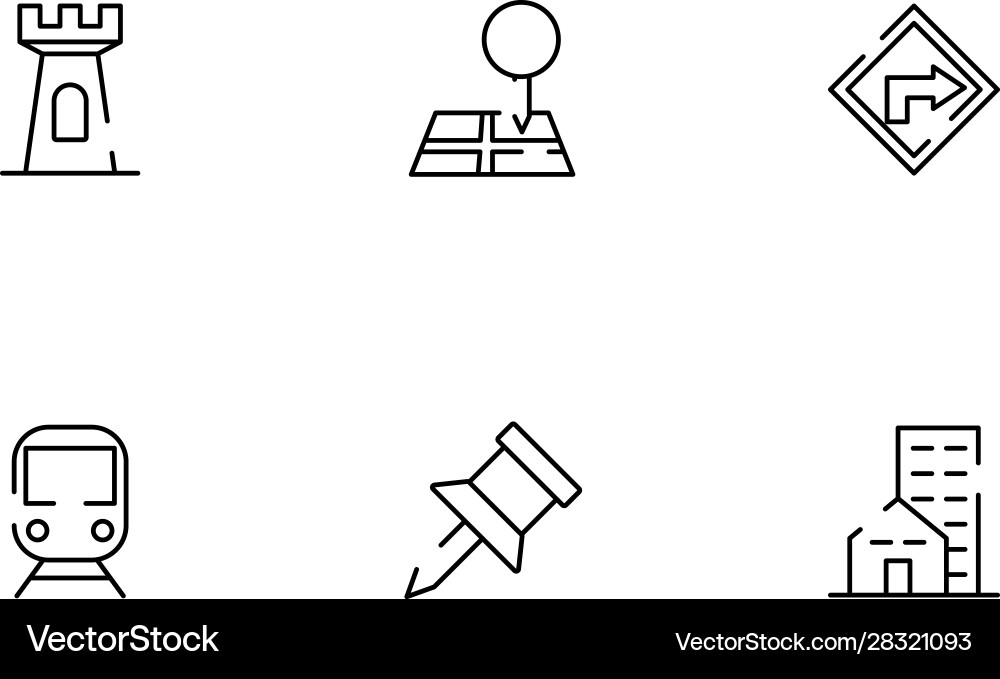 Bundle maps and navigation icons vector image