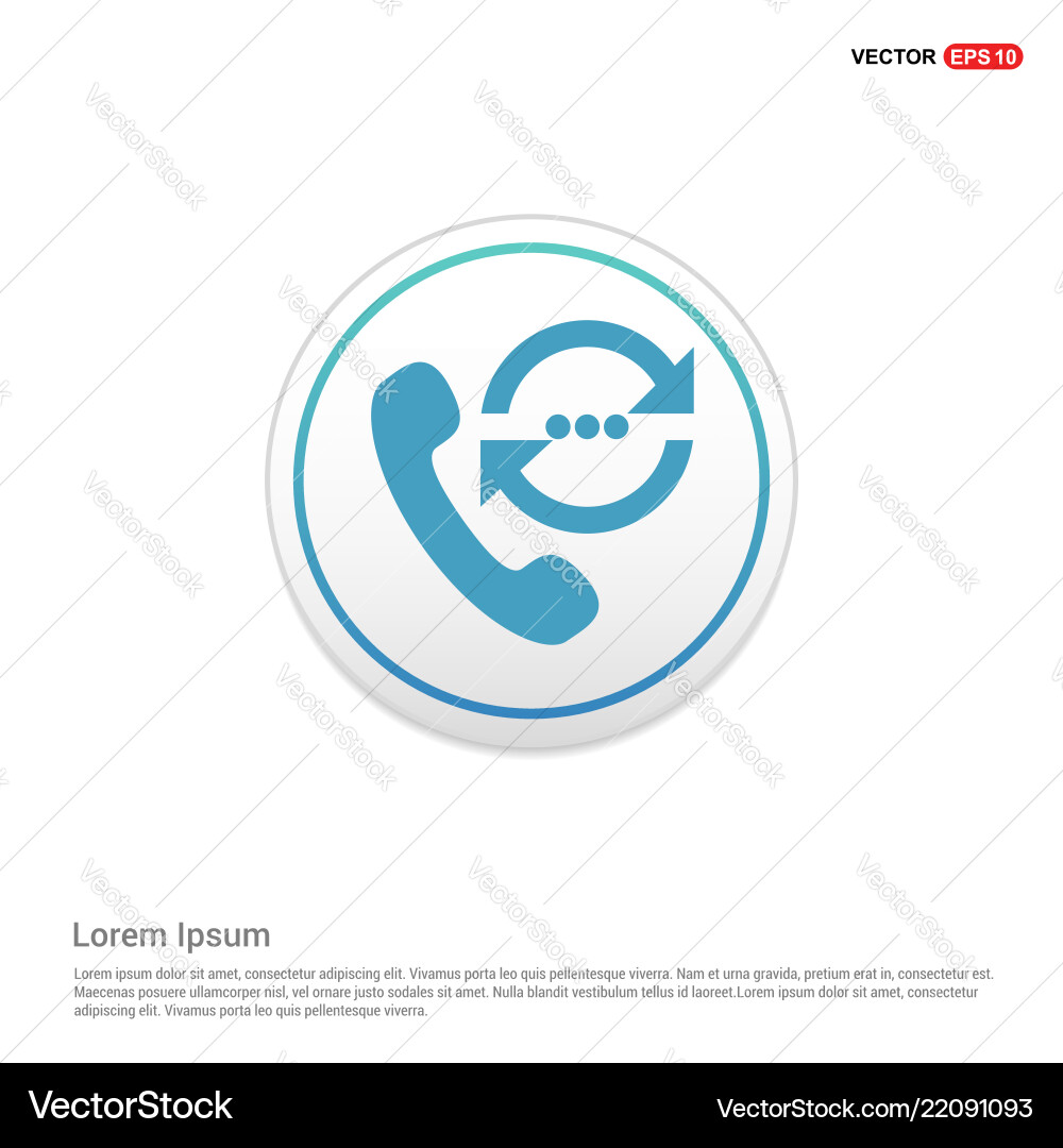 Call to user icon - white circle button Call to user icon - white circle button vector image