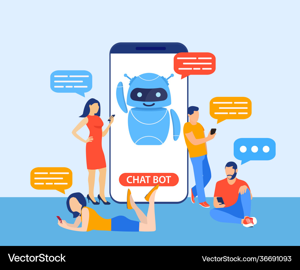 Chatbot ai and customer service concept Chatbot ai and customer service concept Vector Image