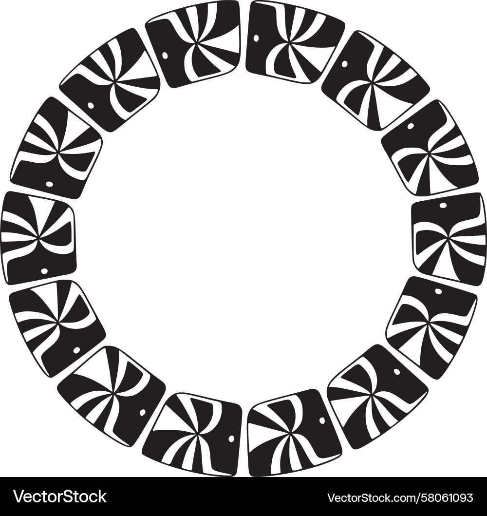 Circle Pattern with Geometric Lines Vector Image