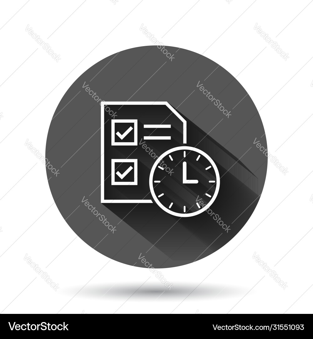 Contract time icon in flat style document Contract time icon in flat style document vector image