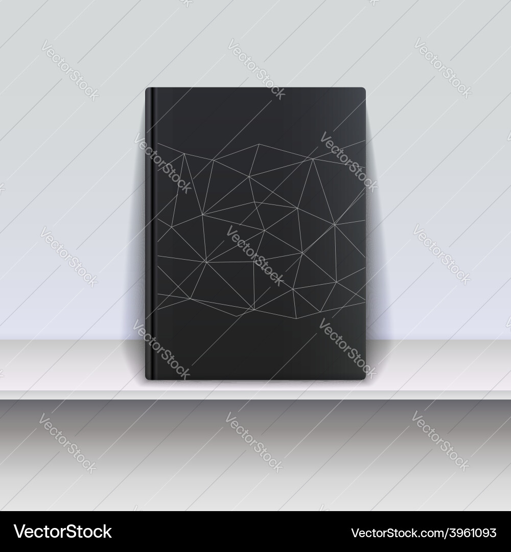 Cover book with techno pattern on a shelf Vector Image