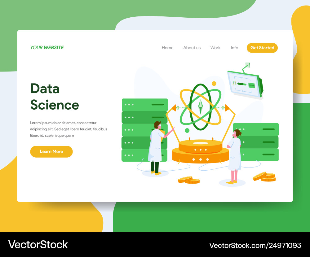 Data Science Landing Page Template Vector Image
