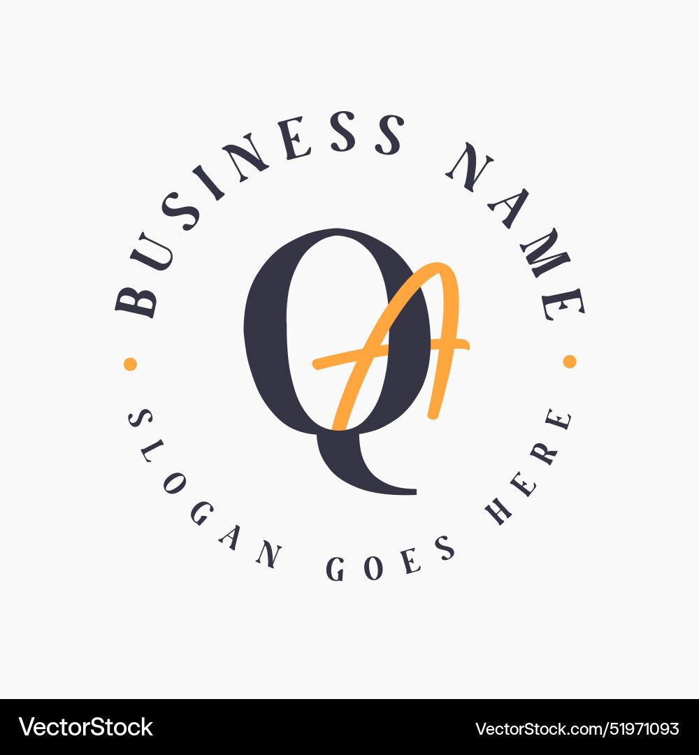 Elegant letter qa initials logo for corporate Vector Image