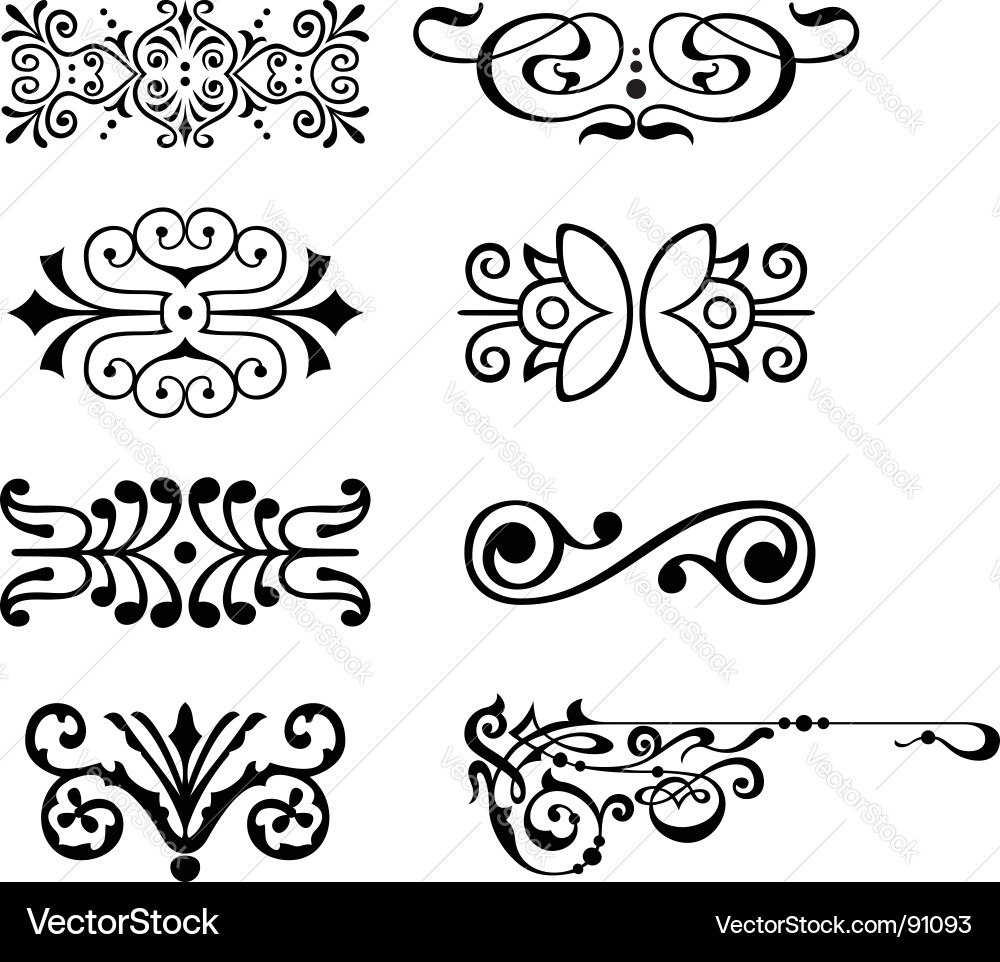 Elegant Ornamental Elements Vector Image