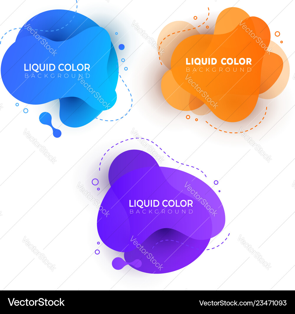 Fluid Gradient Splash Shapes Vector Image