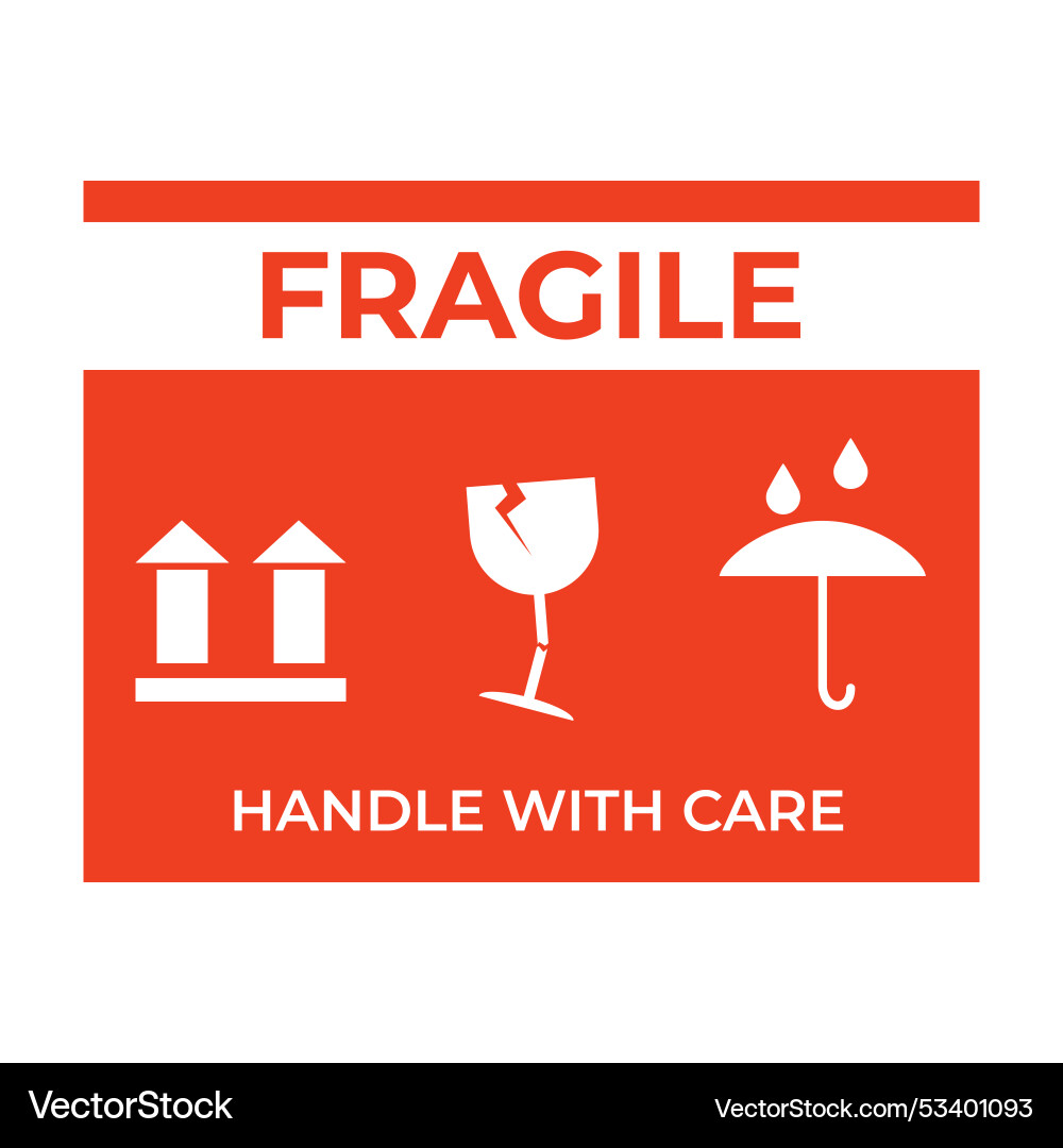 Fragile handle with care pictogram Vector Image