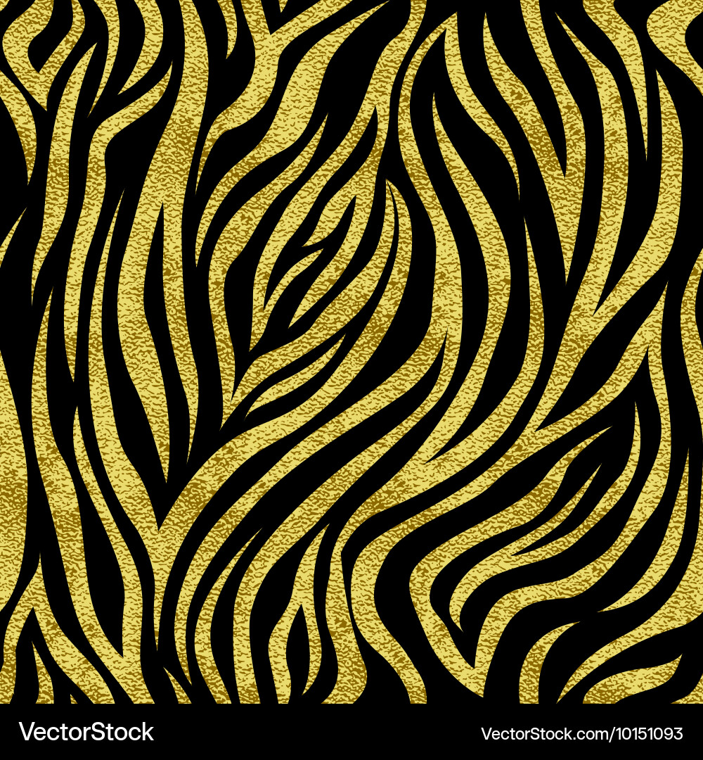 Golden Zebra Print Pattern vector image