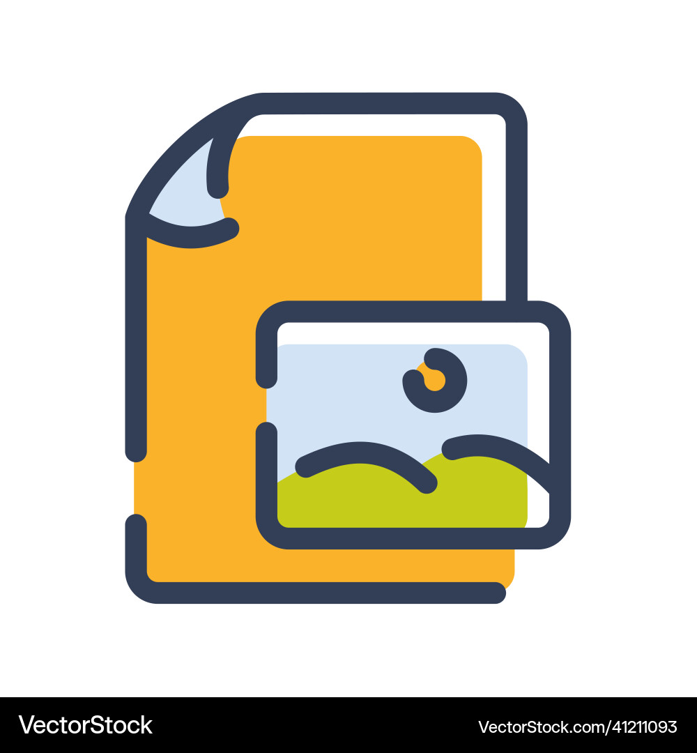 Image document file paper page picture single Vector Image