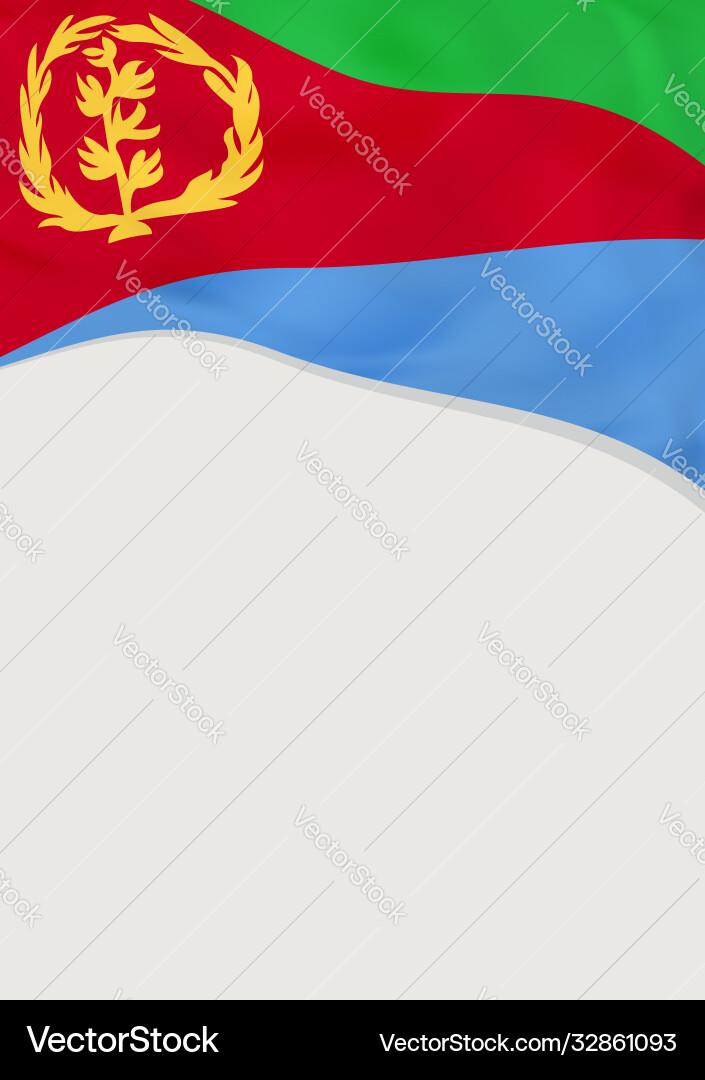 Leaflet design with flag eritrea template vector image