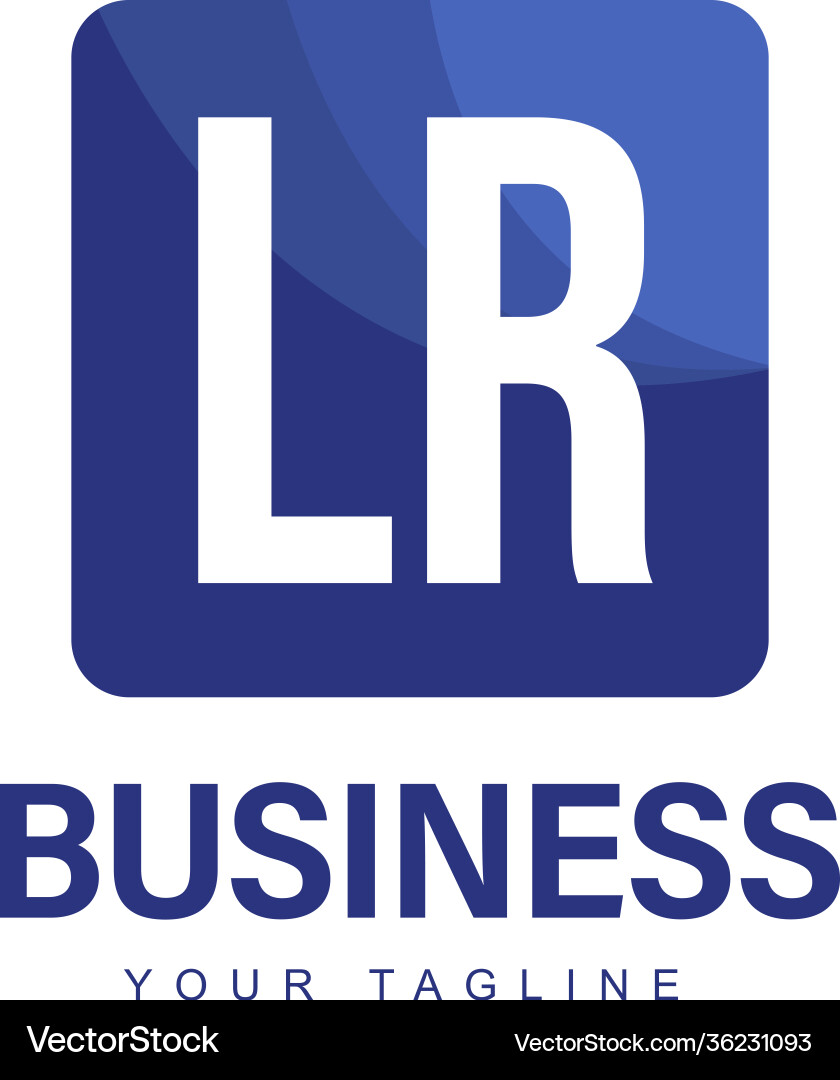 Lr initial a logo design with abstract style Lr initial a logo design with abstract style vector image